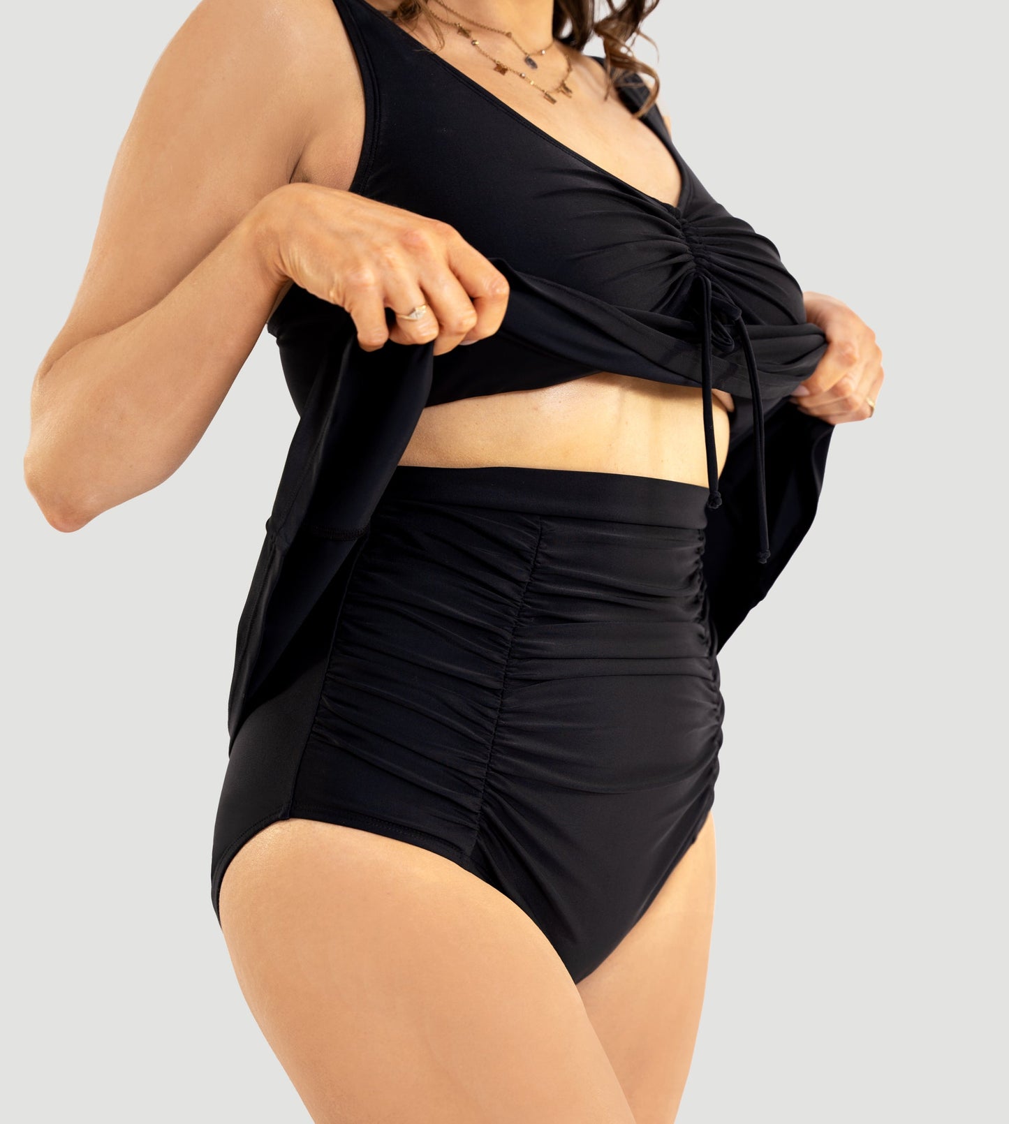 SOLENA – High-Waist Shaping Bikini Bottom - LivingCurves Swimwear Zwart / S