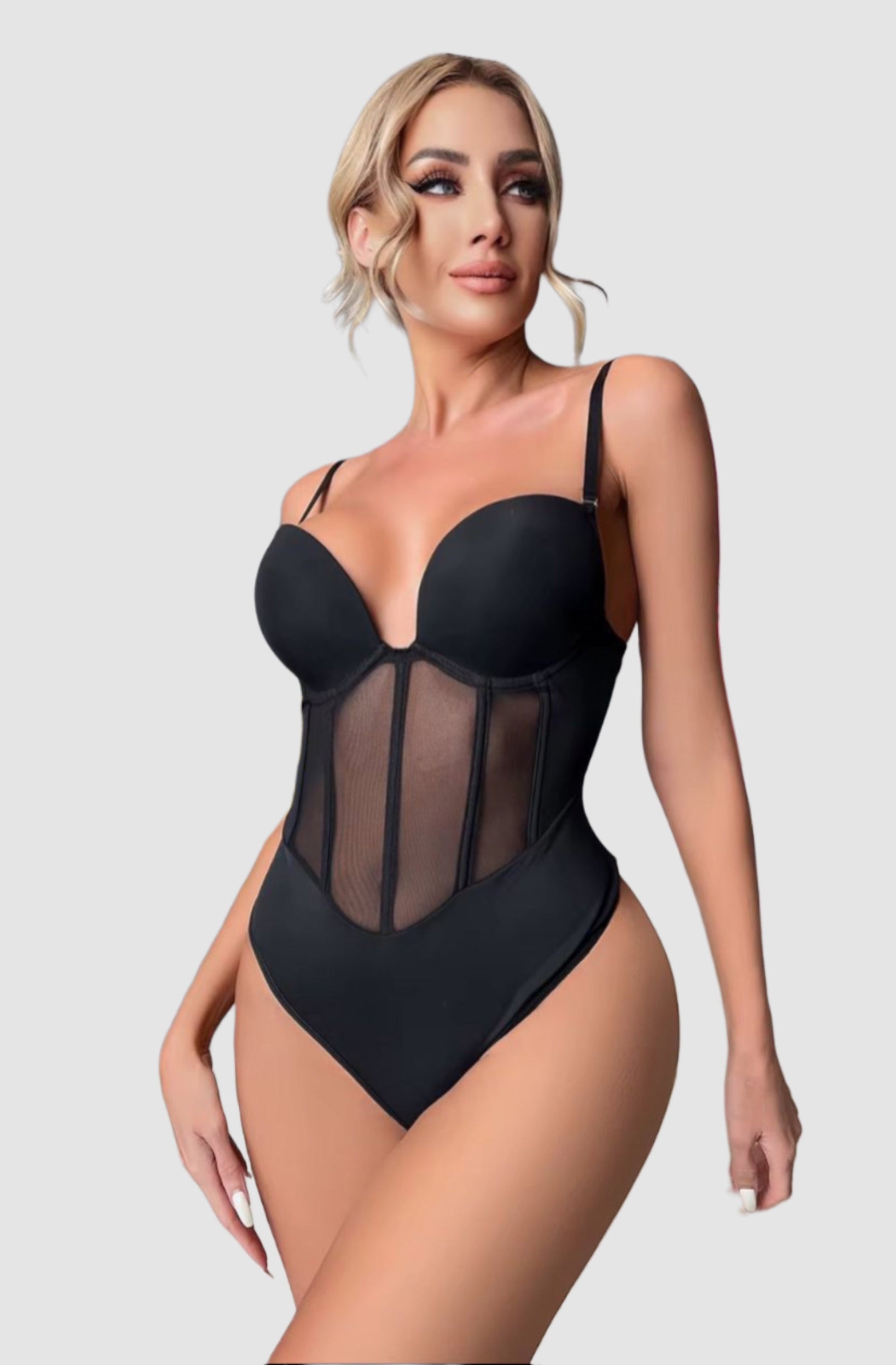 EYVIA – Shapewear Bodysuit met 5 Baleinen - LivingCurves variable s / zwart