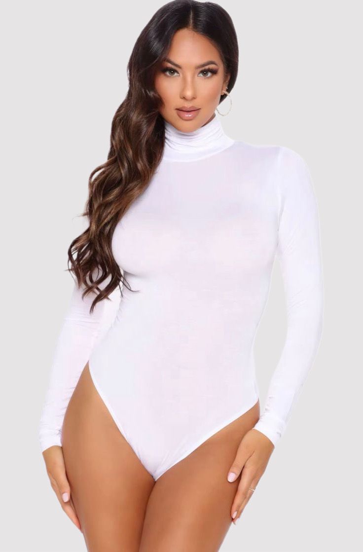 ANVIA – Full Bodysuit Shapewear met Hoge Kraag - LivingCurves variable S / wit