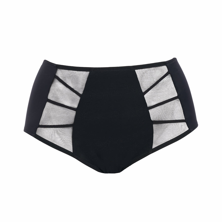 Elomi Sachi Black High Waist Brief Panty 4358