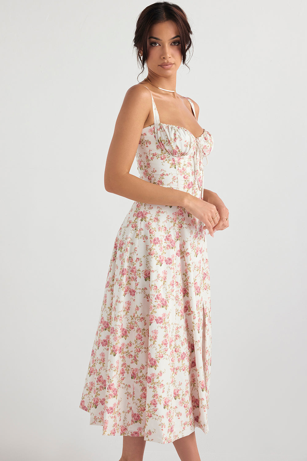 Midi Jurk Bloemenprint – Zomerjurk met Split