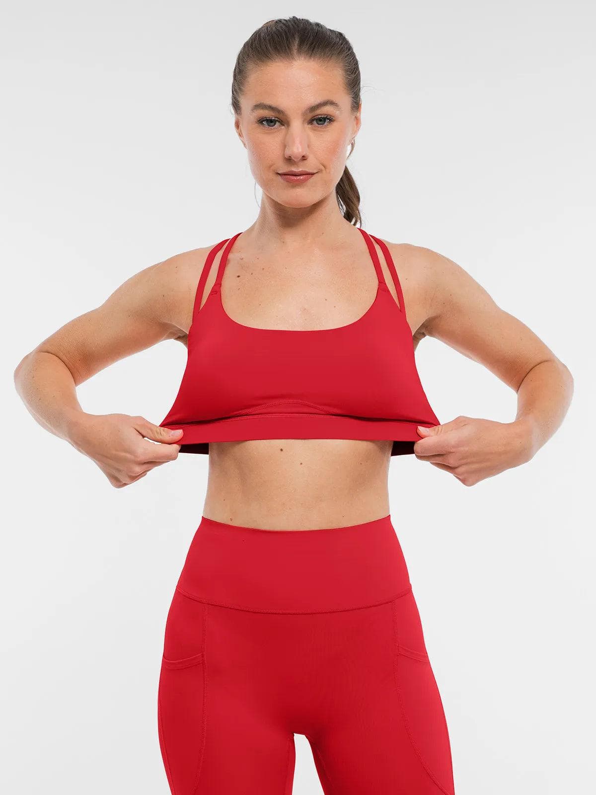 BRXL Cross Strap Sports Bra High-Waisted Shorts Set