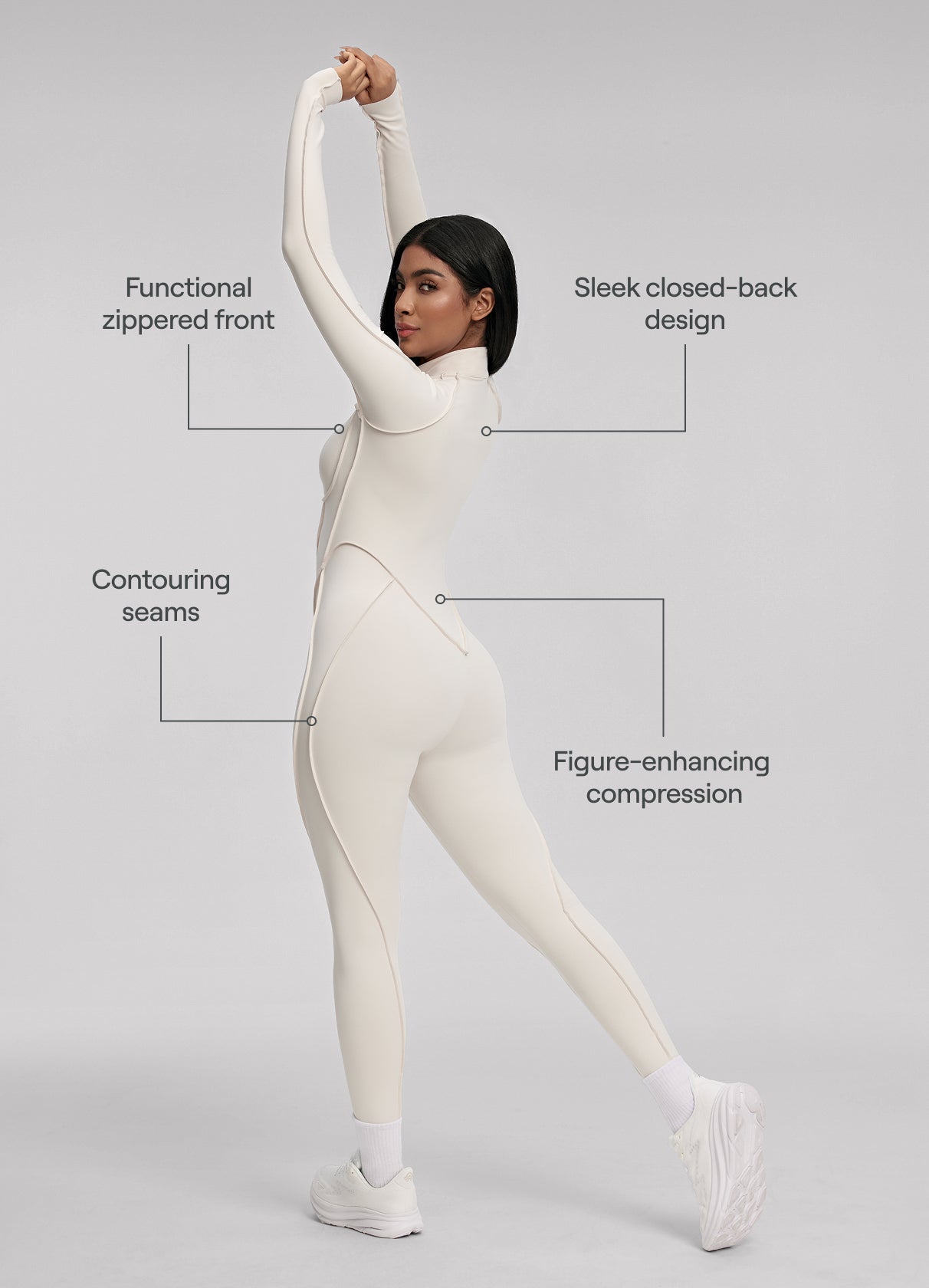 VARA – Closed-Back Catsuit - LivingCurves Bodysuit Ivory / XS