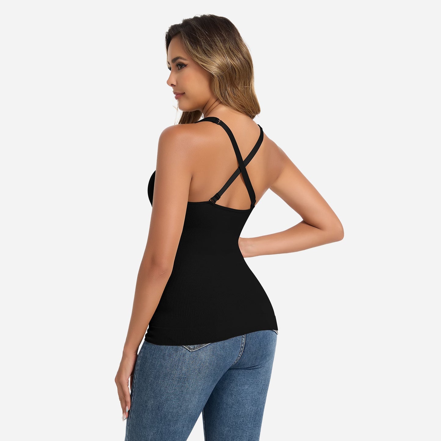 FYNRA – Naadloze Shapewear Halter Top - LivingCurves Zwart / S