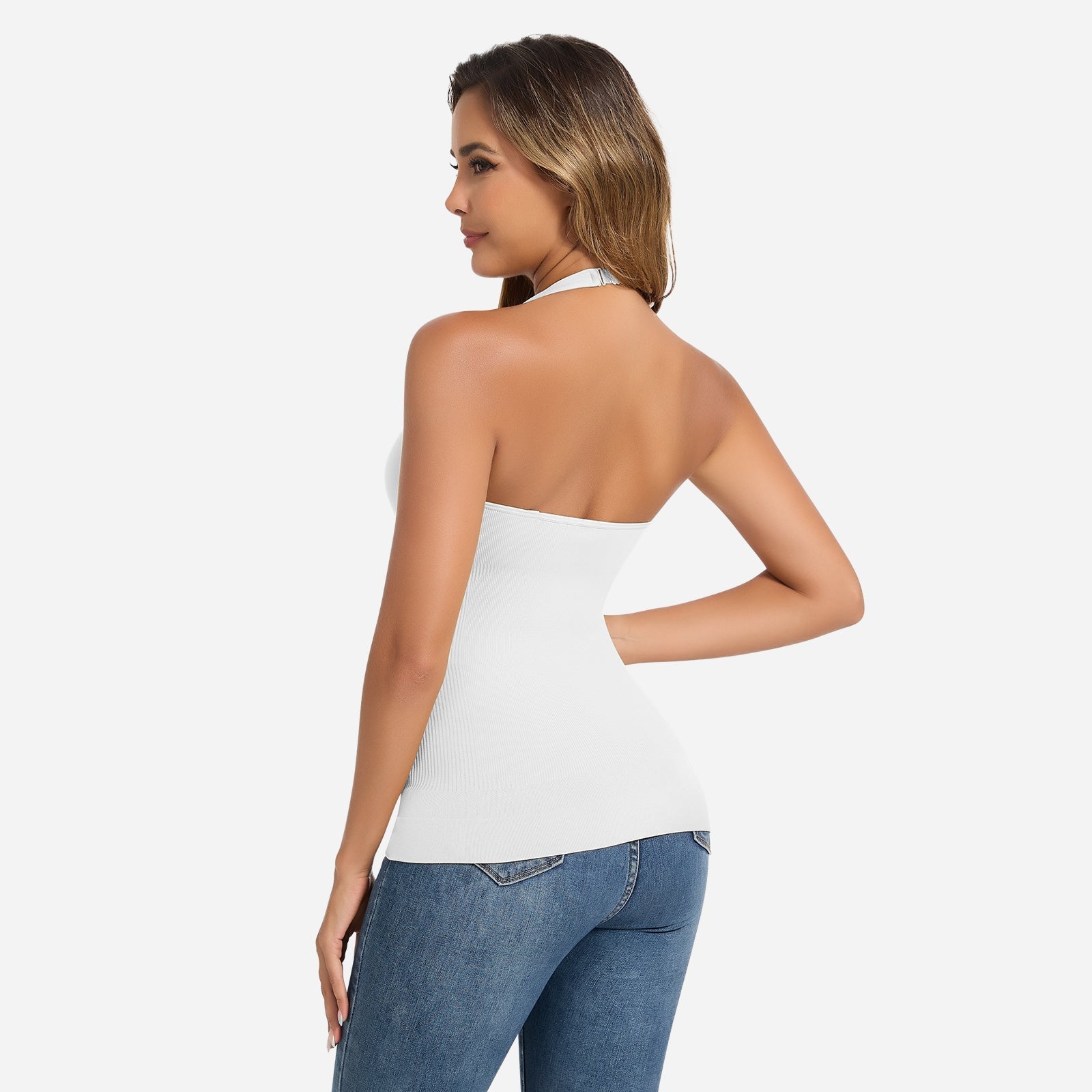 FYNRA – Naadloze Shapewear Halter Top - LivingCurves Zwart / S