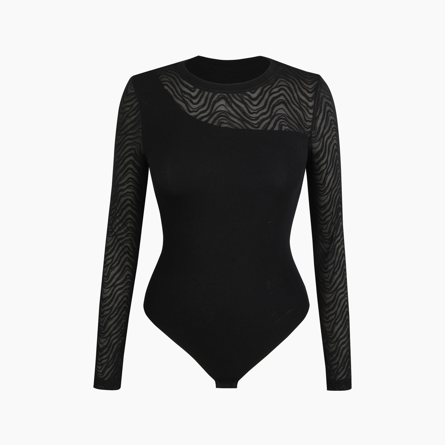 MYARA – Elegante Bodysuit met Lange Mouw - LivingCurves Zwart / S
