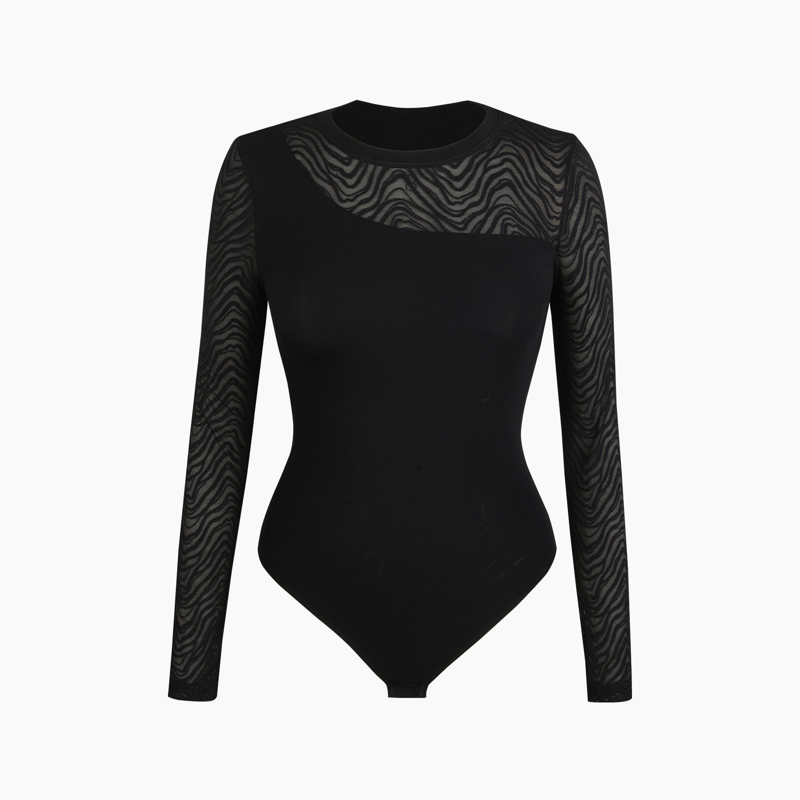 MYARA – Elegante Bodysuit met Lange Mouw - LivingCurves Zwart / S