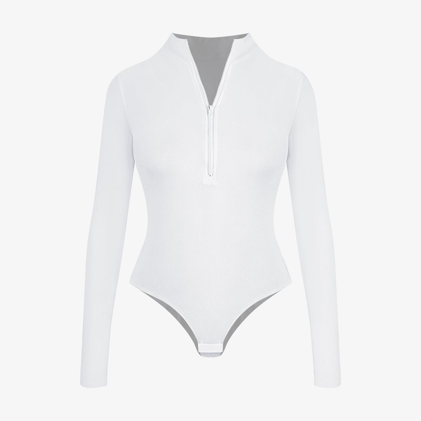 IVORA – Bodysuit met Rits en Lange Mouw - LivingCurves Wit / S