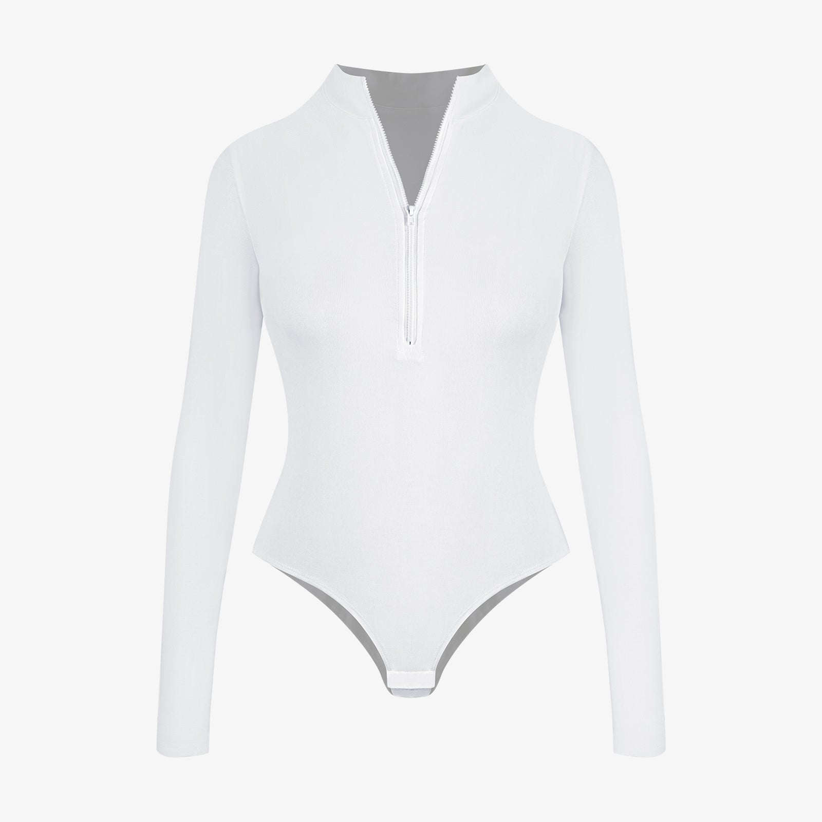 IVORA – Bodysuit met Rits en Lange Mouw - LivingCurves Wit / S