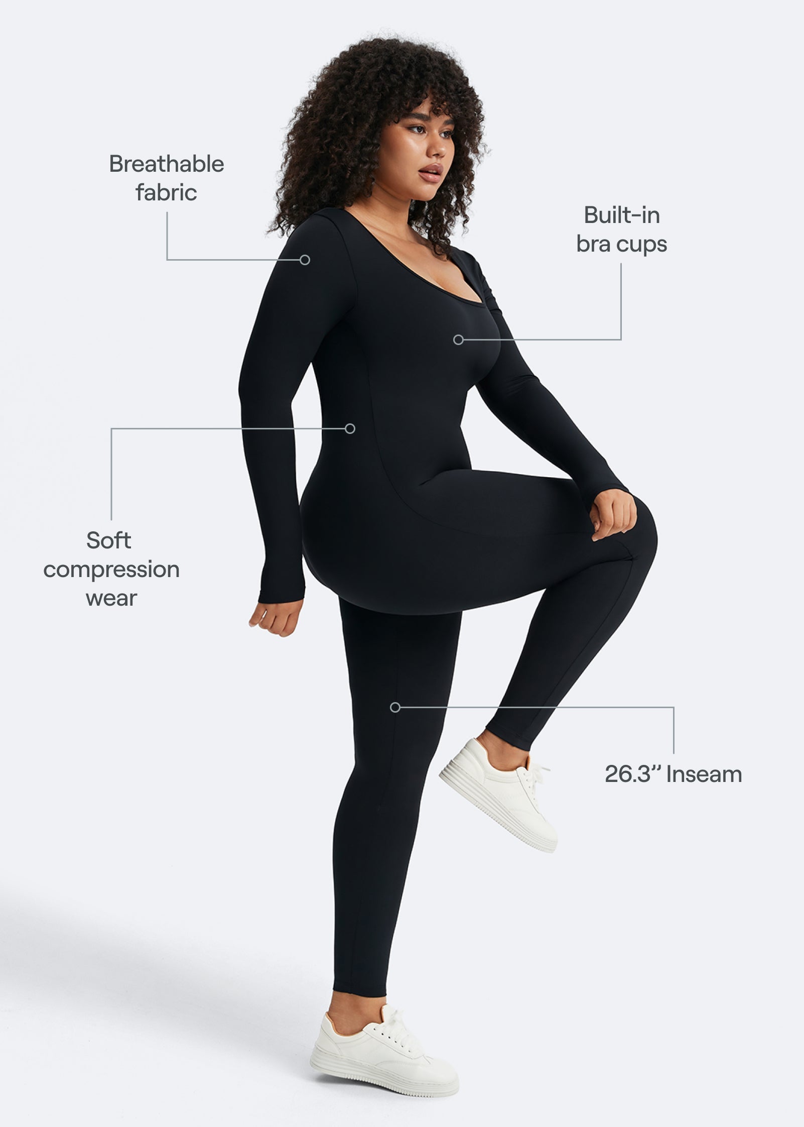 ÉLAN – Short Sleeve Shaping Catsuit - LivingCurves Bodysuit Inky Black / XS