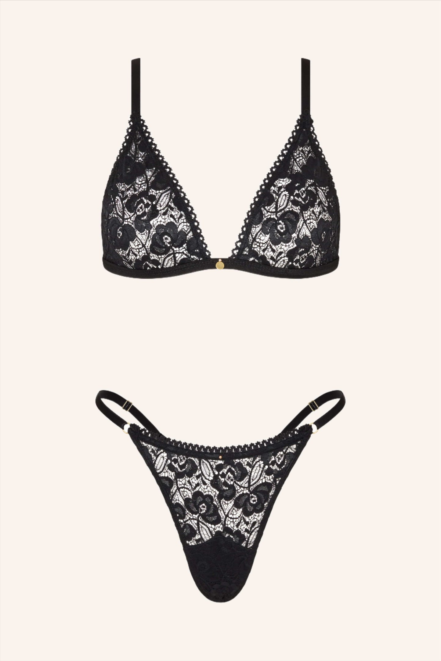 Mon Cheri – Ongewatteerde Triangel Bh in Zwart
