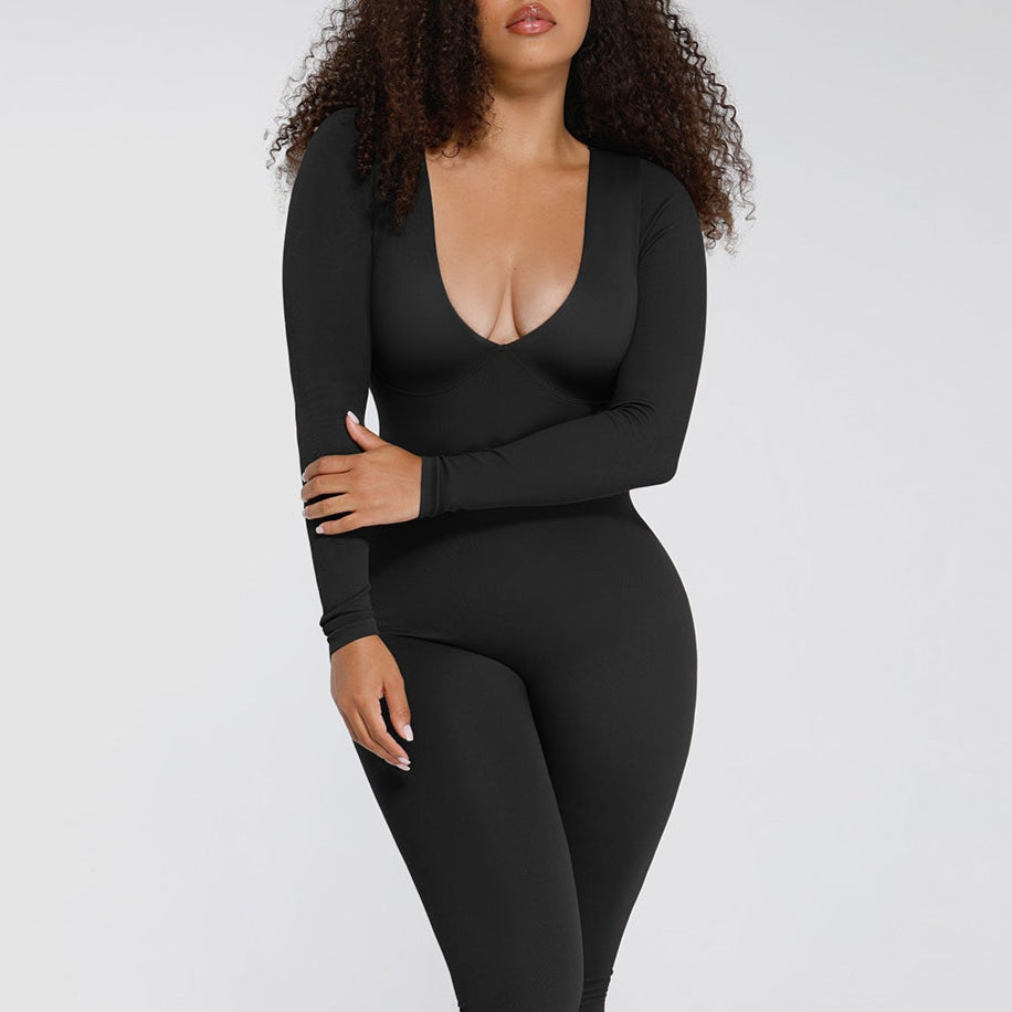 IORAH – Naadloze Slimming V Catsuit - LivingCurves Bruin / XS/S