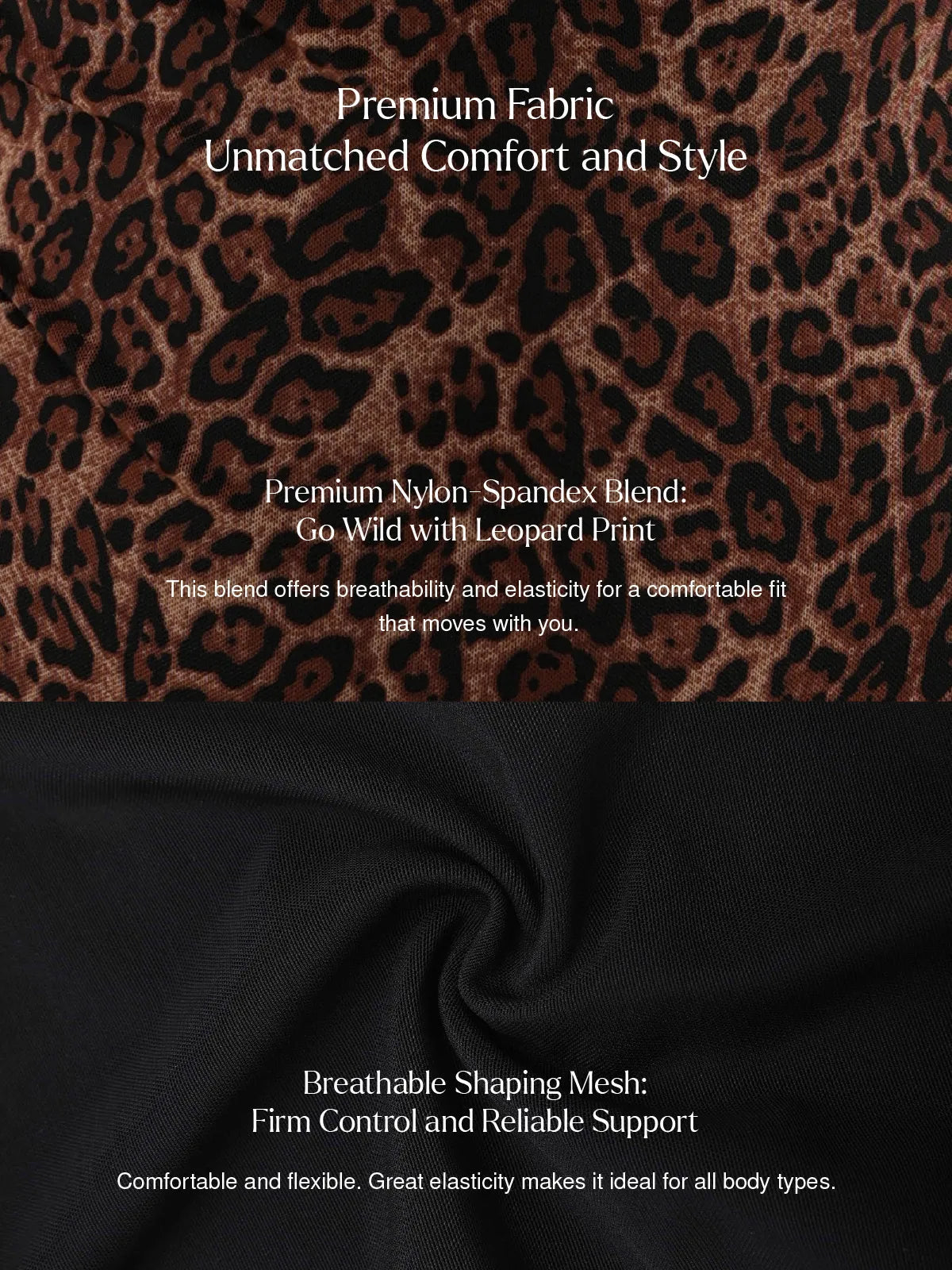 Shapewear Leopard Cowl Neck Halter Tummy Control Bodysuit - LivingCurves Leopard / XS