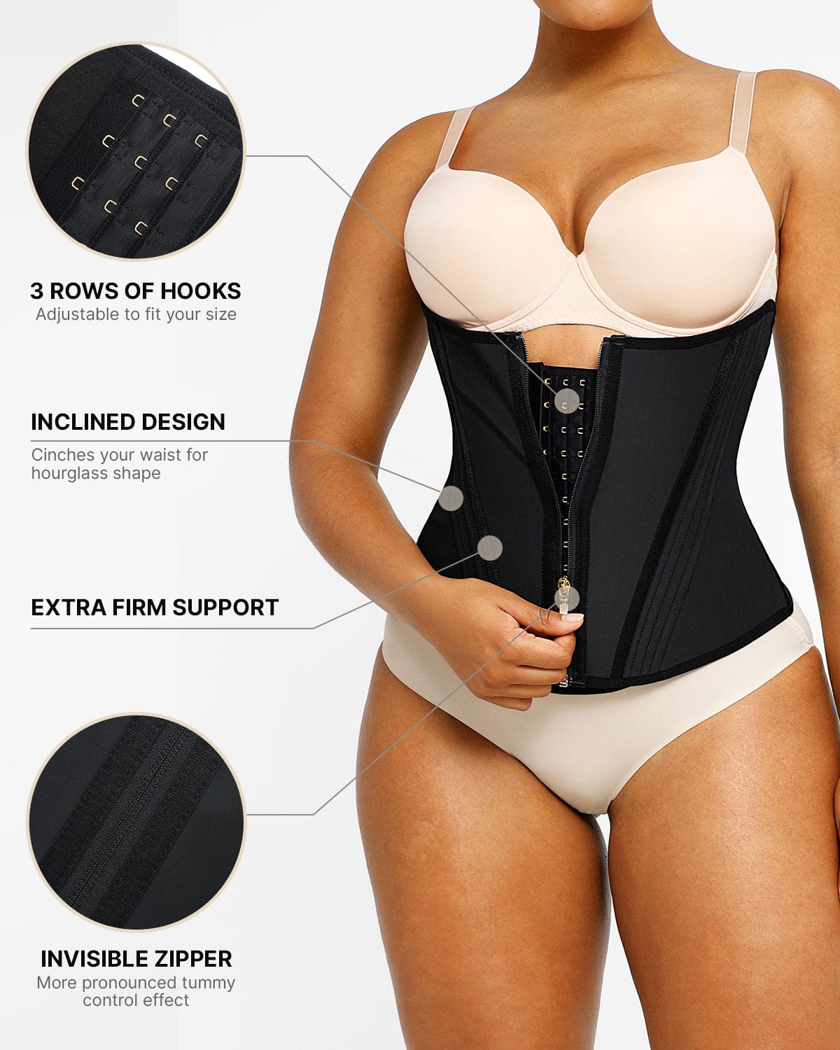 AVA – Latex Waist Trainer - LivingCurves Waist Trainer Zwart / XS