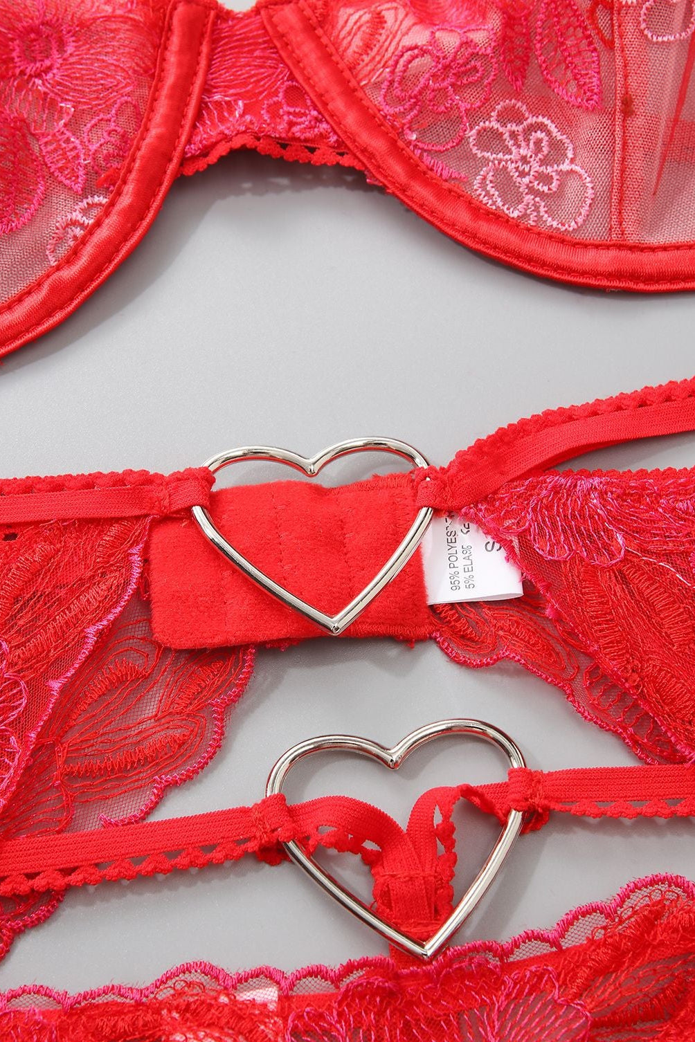 Lingerieset Dames Kant – Rood Met Jarretelgordel – Elegante Set met Sensuele Look