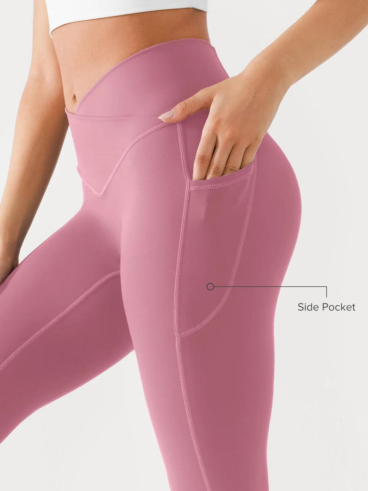 BRXL Butt Scrunch Crossover Waist Leggings - LivingCurves Pink / XS
