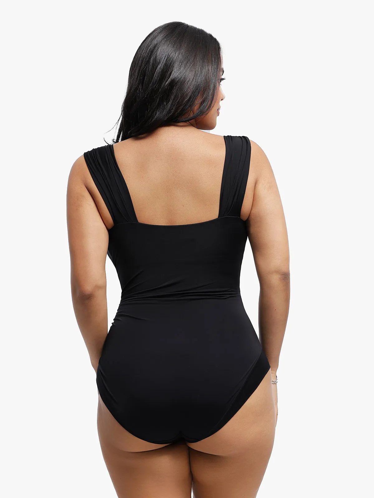 ISOLDE – Draped Cap Sleeve Bodysuit - LivingCurves Blauw / XS