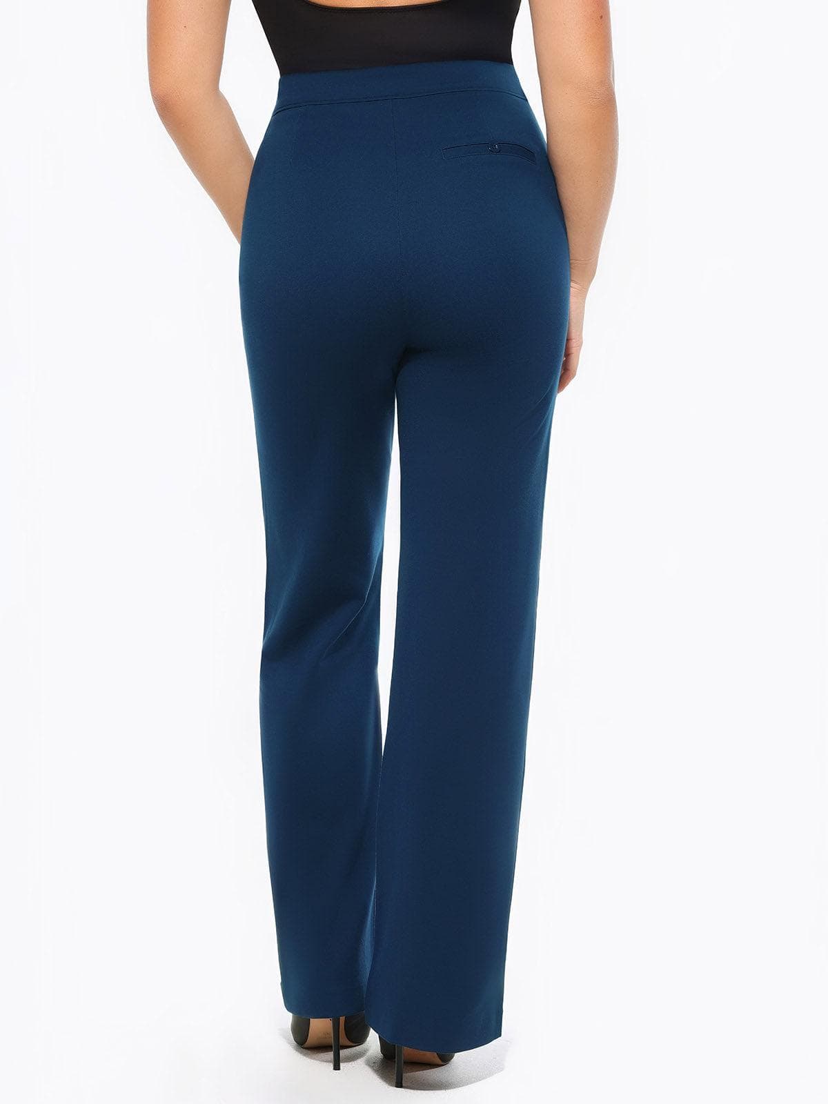 SELENE – Shaping Ponte Wide-Leg Pants - LivingCurves Business Casual Pants Zwart / XS