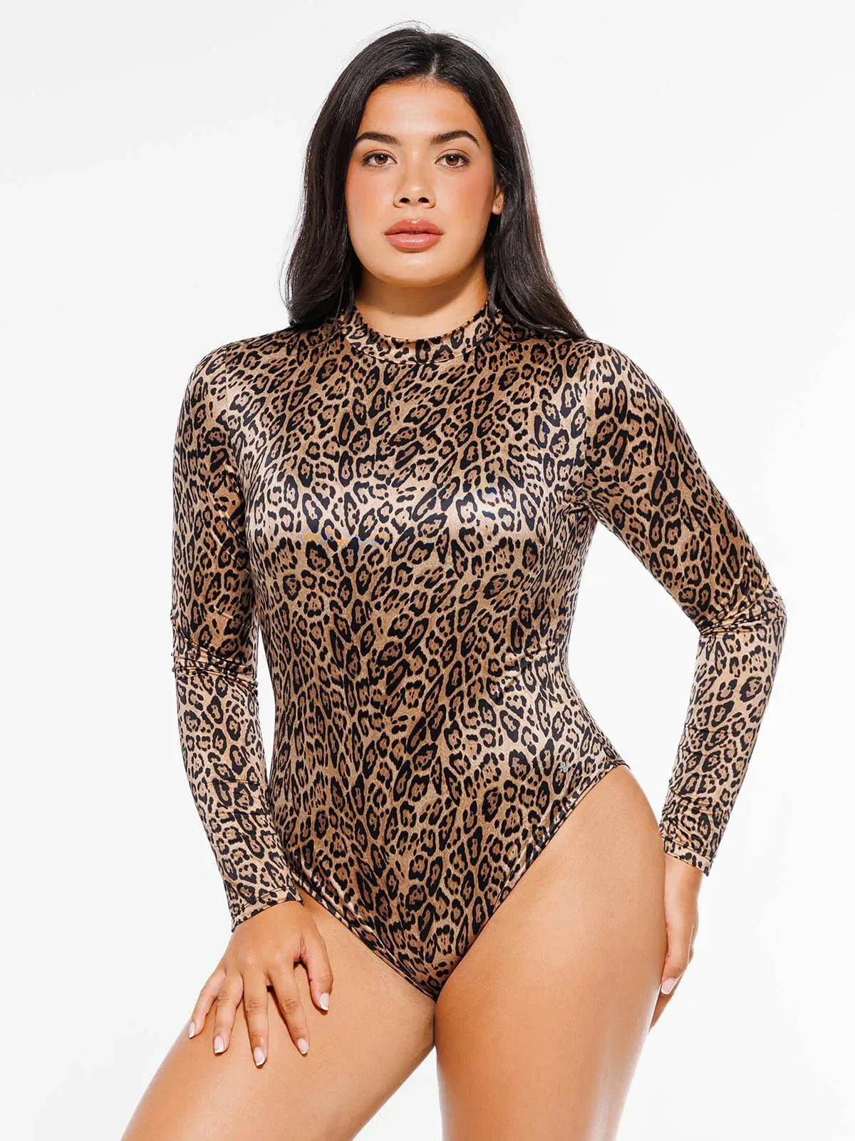 Shapewear Printed High-Waist Tummy-Control Bodysuit - LivingCurves Leopard / XS