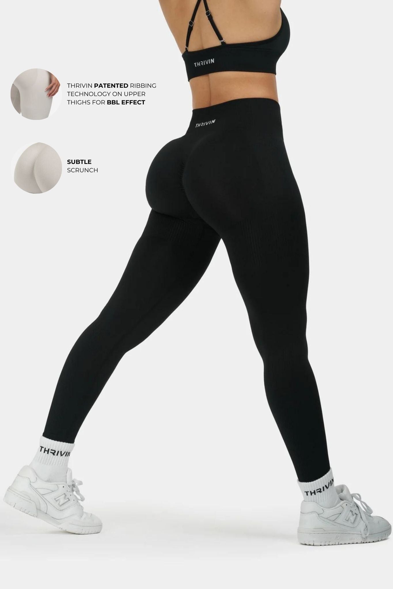 VYNE - Sculpt Legging - Puur Zwart - LivingCurves XS