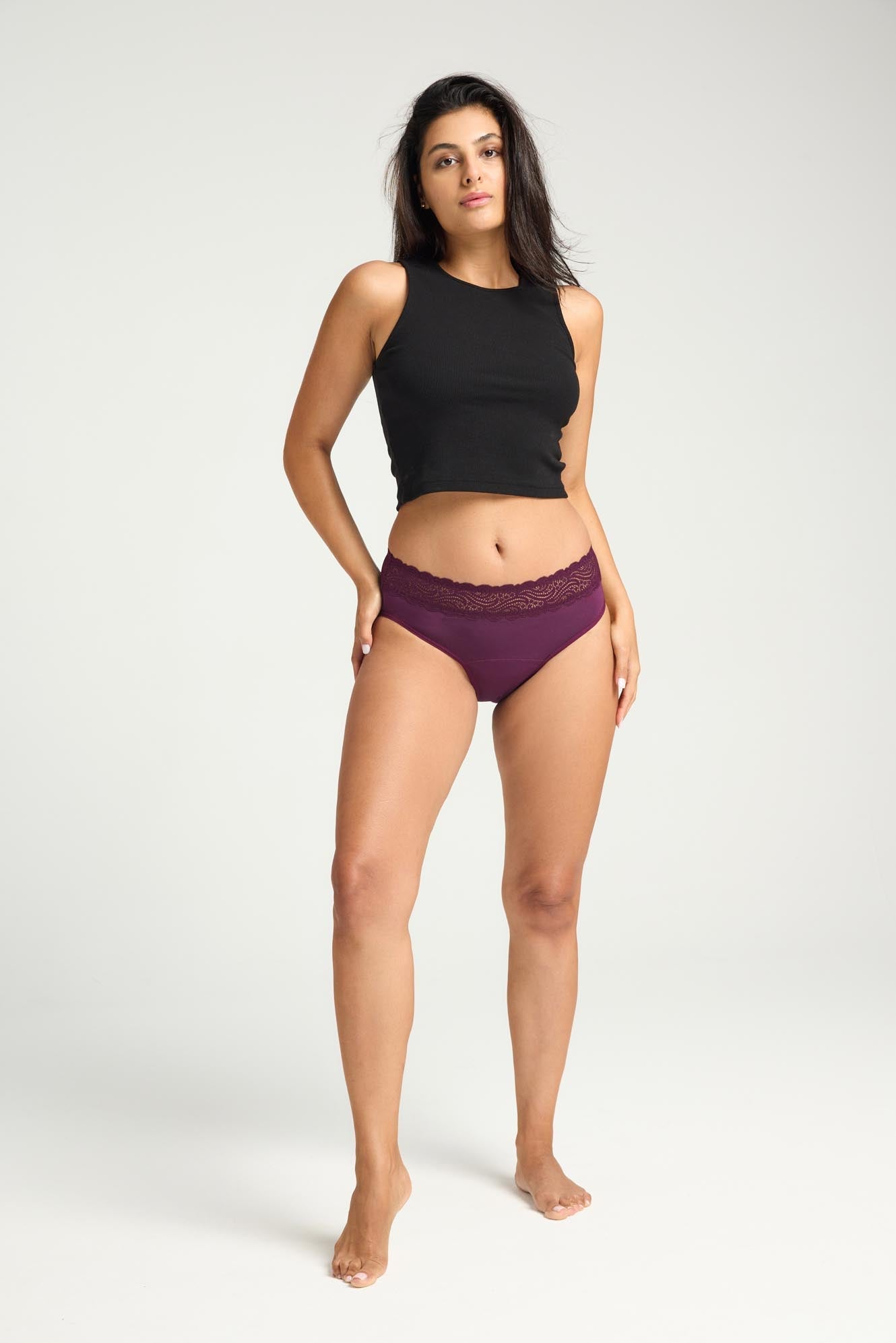 RAISE – High Waist Bikini Raisin Purple - LivingCurves Underwear Raisin Purple / 08/XS / Moderate