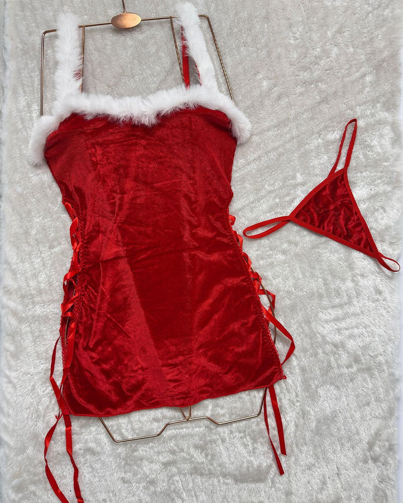 Velvet Santa Babe Christmas Costume Set