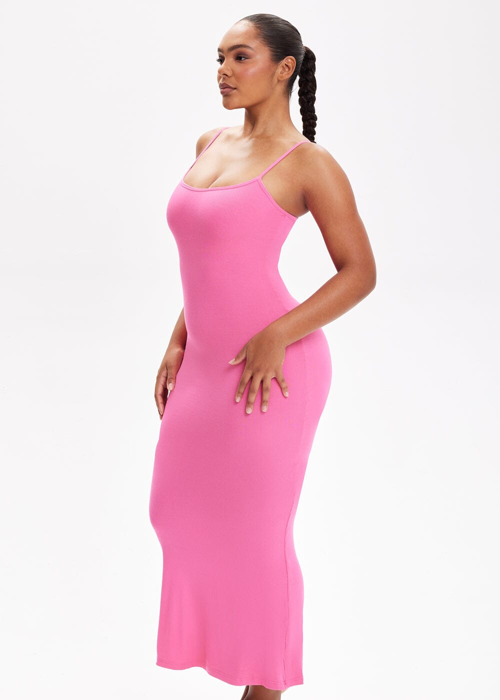 ELYNA – SecretSculpt Spaghetti Strap Midi Jurk