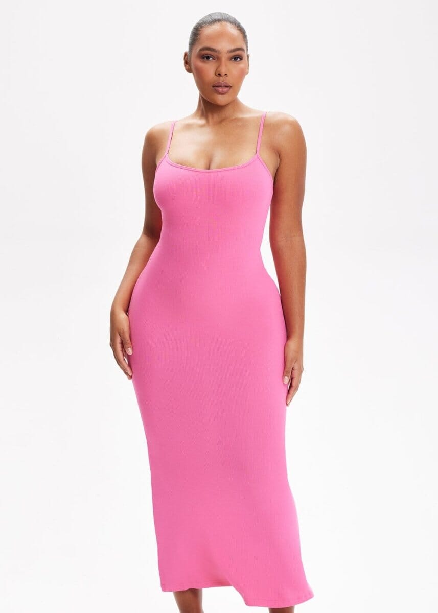 ELYNA – SecretSculpt Spaghetti Strap Midi Jurk