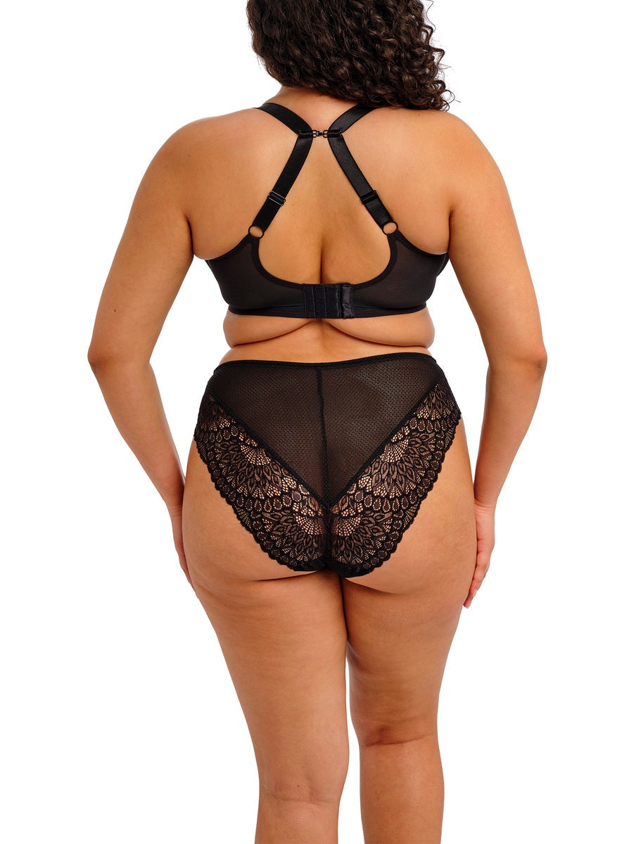 Elomi Tiernie Black High Cut Brief Panty 303350