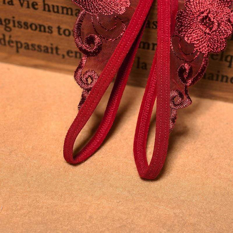 AURELIA – Sensuele Pearl Tanga met Bloemendetail