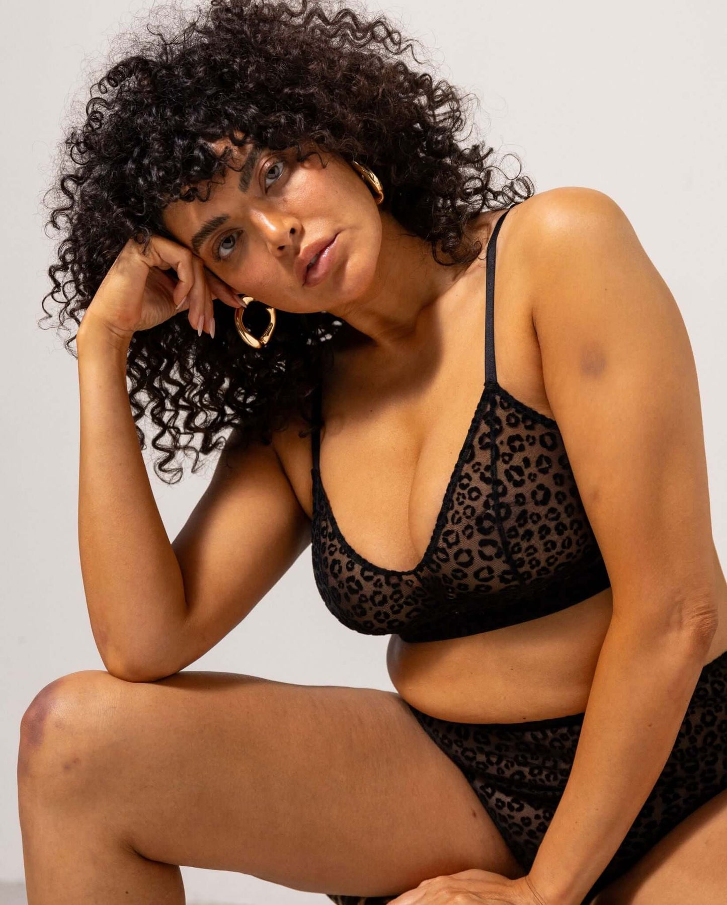 SELVYA – Mesh Balconette Leopard