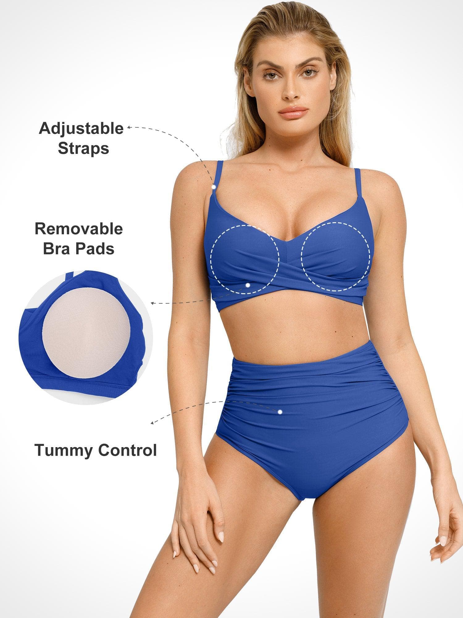 ORALIA – HIGH-WAIST BIKINI TOP - LivingCurves Two-piece Swimsuit Zwart / S