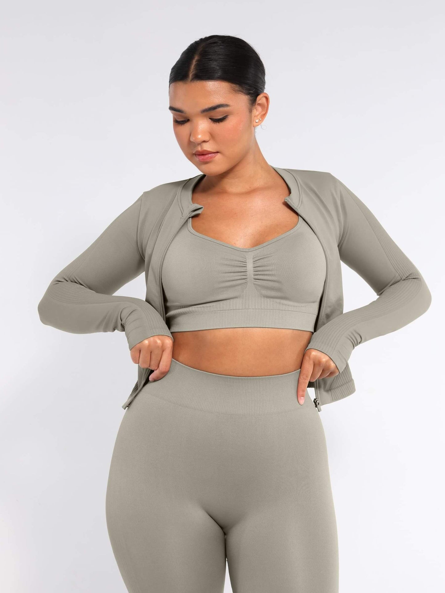 CAIA – Seamless Shaping Top - LivingCurves activewear Dark Brown / S