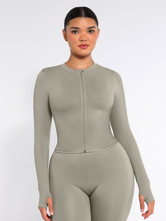 CAIA – Seamless Shaping Top - LivingCurves activewear Dark Gray / S