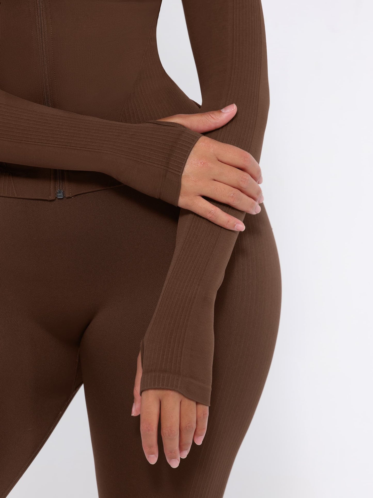 CAIA – Seamless Shaping Top - LivingCurves activewear Dark Brown / S