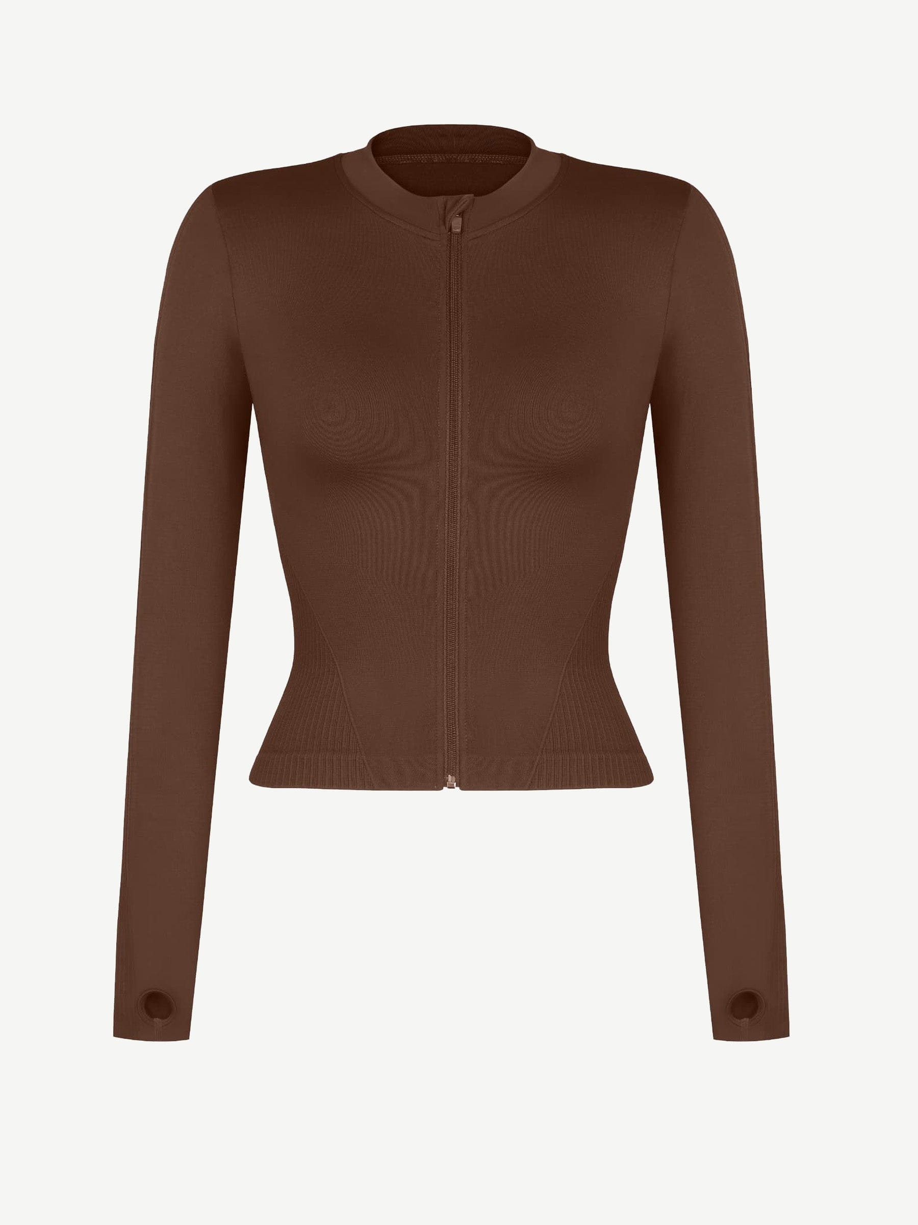 CAIA – Seamless Shaping Top - LivingCurves activewear Dark Brown / S