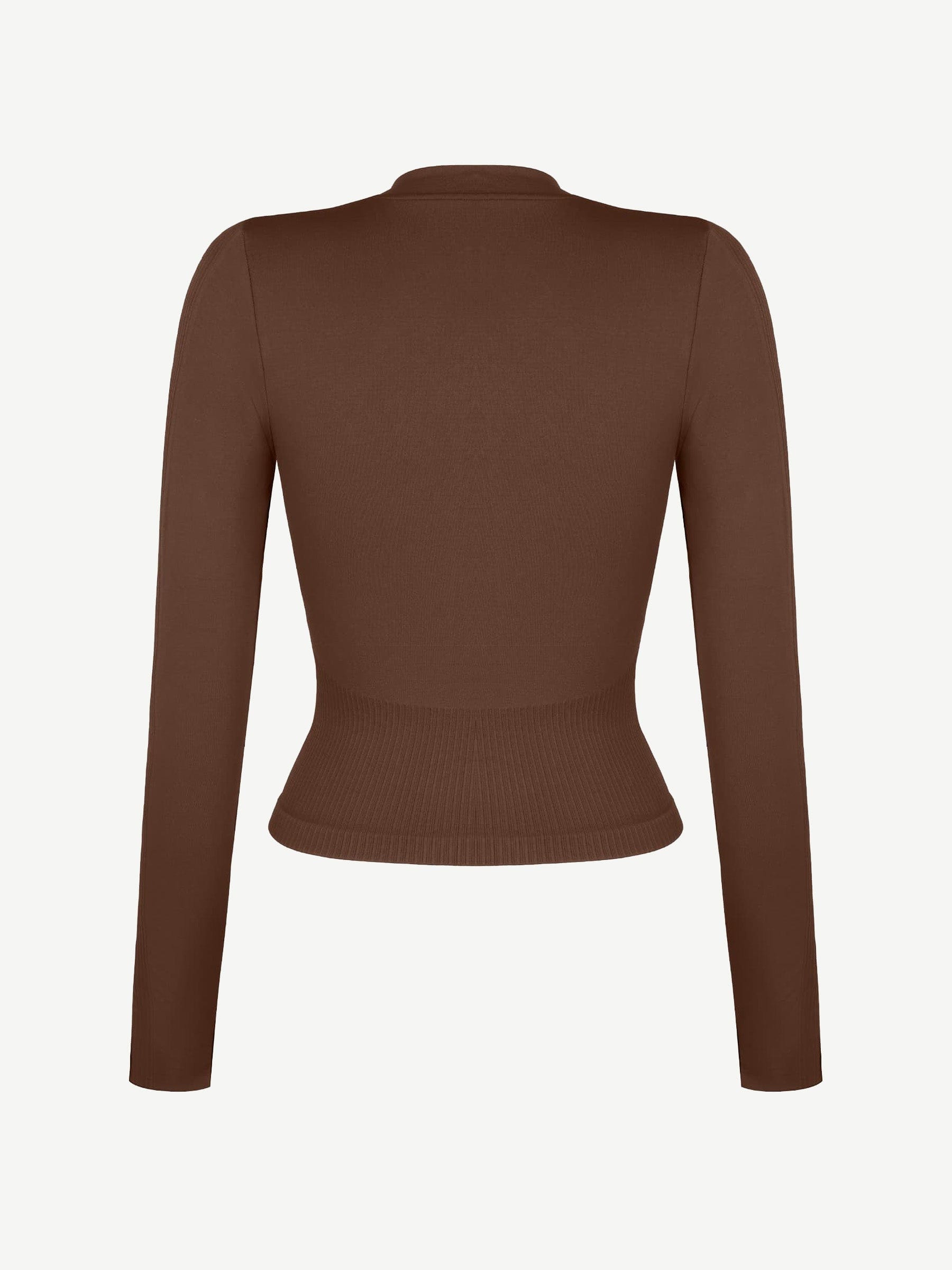 CAIA – Seamless Shaping Top - LivingCurves activewear Dark Brown / S