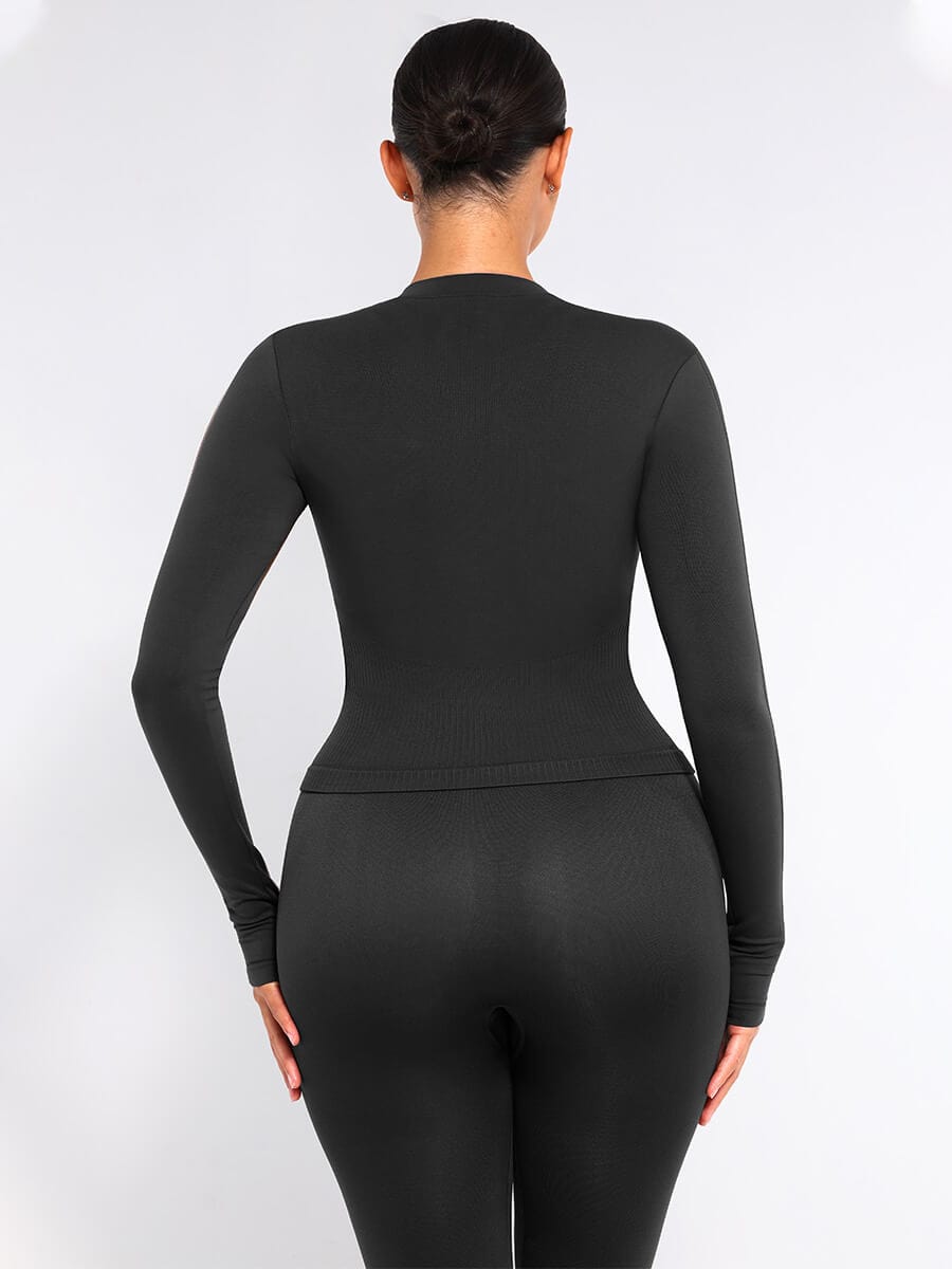 CAIA – Seamless Shaping Top - LivingCurves activewear Dark Brown / S