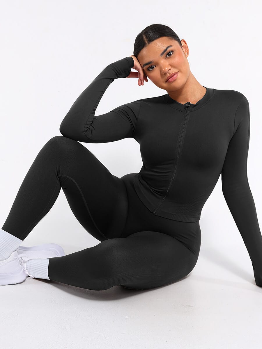 CAIA – Seamless Shaping Top - LivingCurves activewear Dark Brown / S