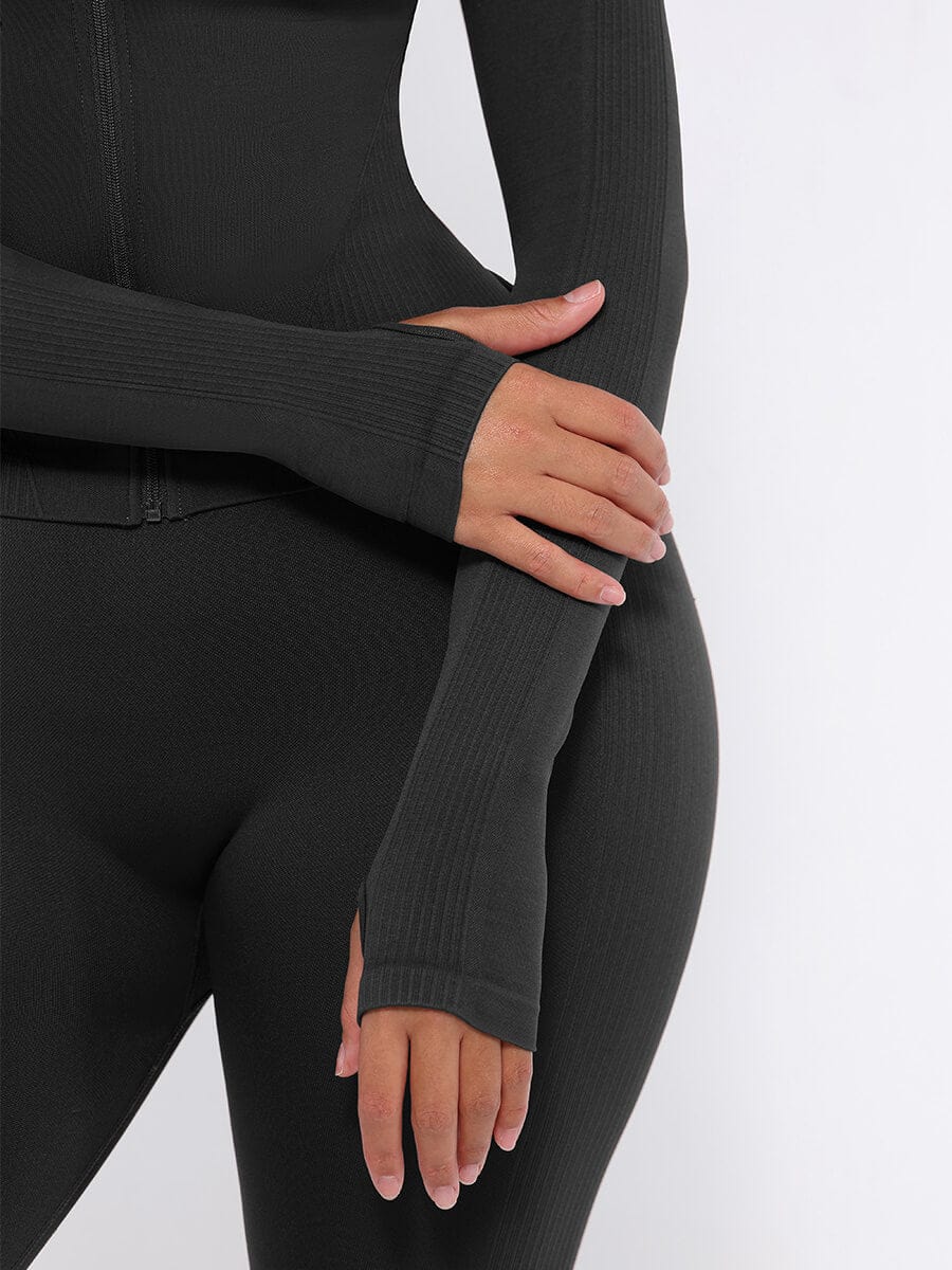 CAIA – Seamless Shaping Top - LivingCurves activewear Dark Brown / S