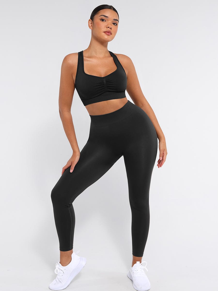 CAIA – Seamless Shaping Top - LivingCurves activewear Dark Brown / S