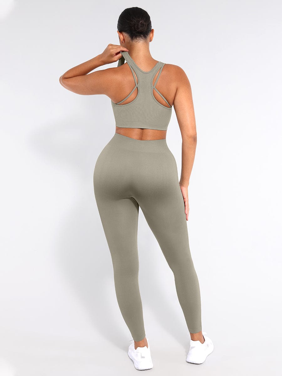 CAIA – Seamless Shaping Top - LivingCurves activewear Dark Brown / S