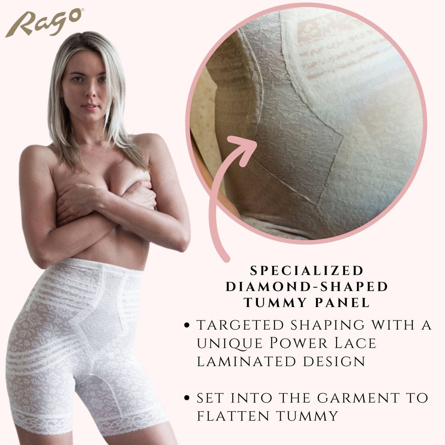 Style 6207 | No Roll High Waist Lace Thigh Slimmer with Extra Firm Support - LivingCurves High Waist Leg Shaper Mokka / S/26