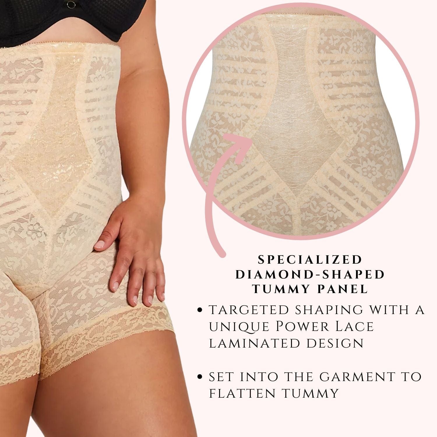 Style 6207 | No Roll High Waist Lace Thigh Slimmer with Extra Firm Support - LivingCurves High Waist Leg Shaper Mokka / S/26