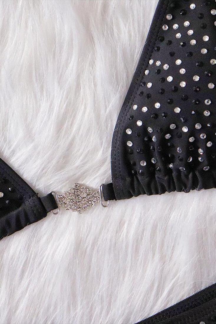 Zwarte Bikini Dames – Set met Glitter Details