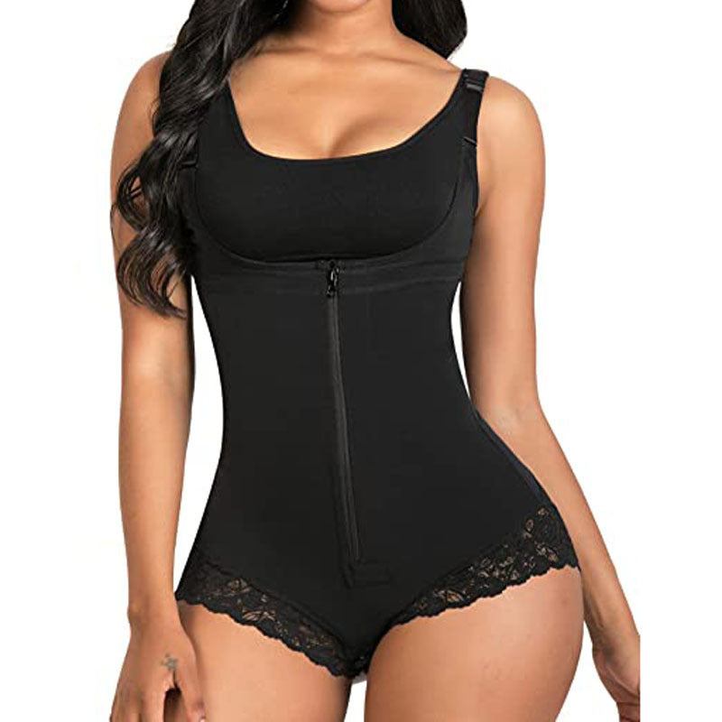TARA – Heuplift Shaping Bodysuit met Rits - LivingCurves Kaching Cart Upsell Toggle Zwart / L