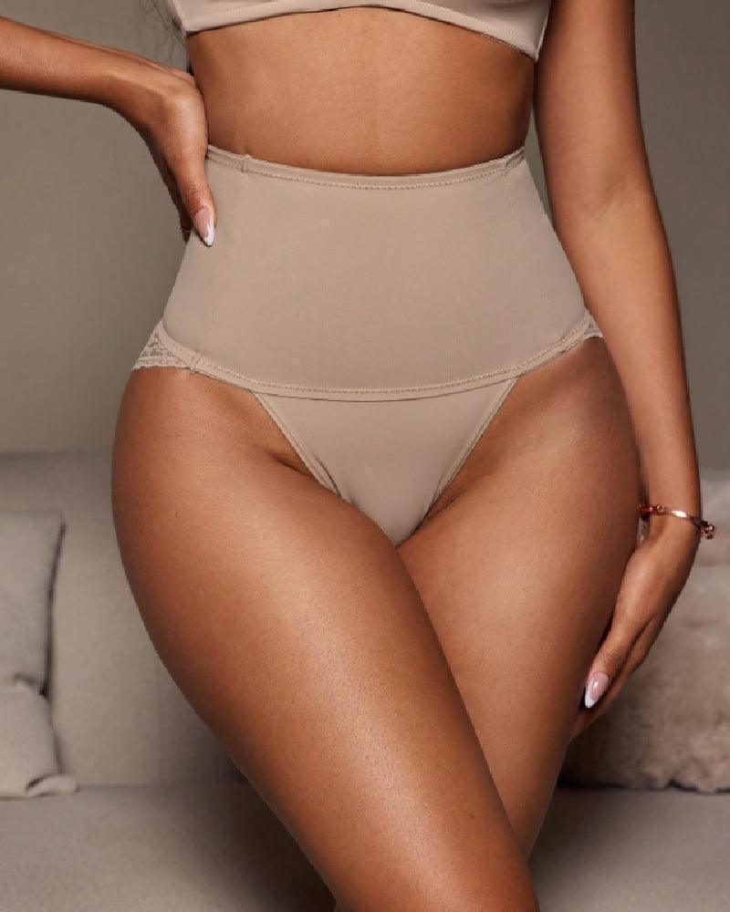 ZYRAH – Hoge Taille Shapewear String - LivingCurves Zwart / S