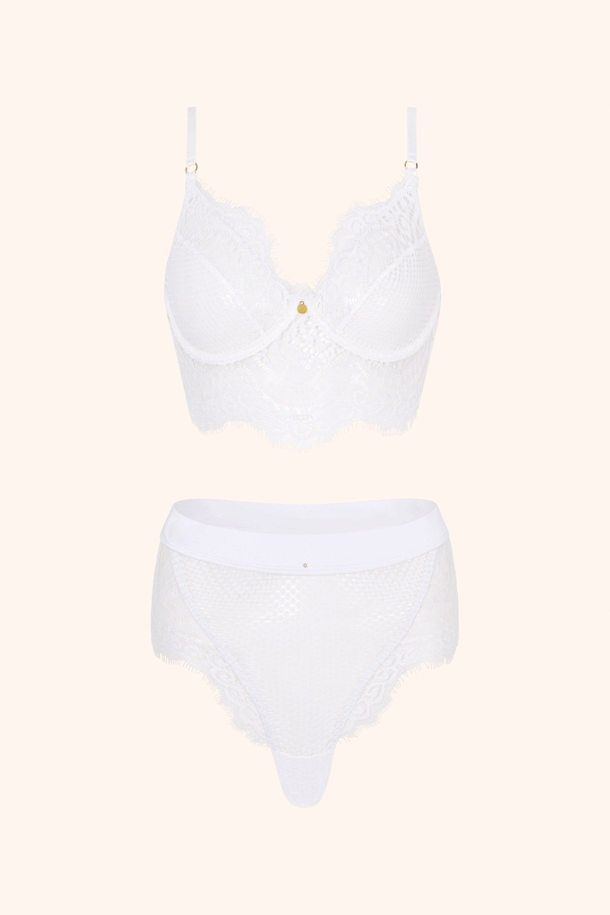 Full on Glam – Ongewatteerde Longline Bh in Wit