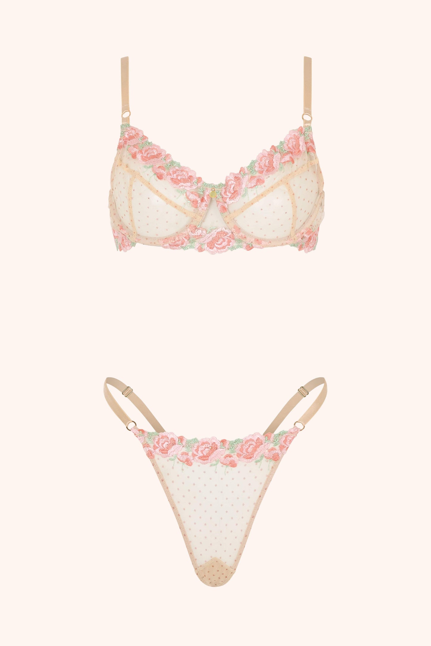 Petal – Geborduurde Beugelbh in Roze