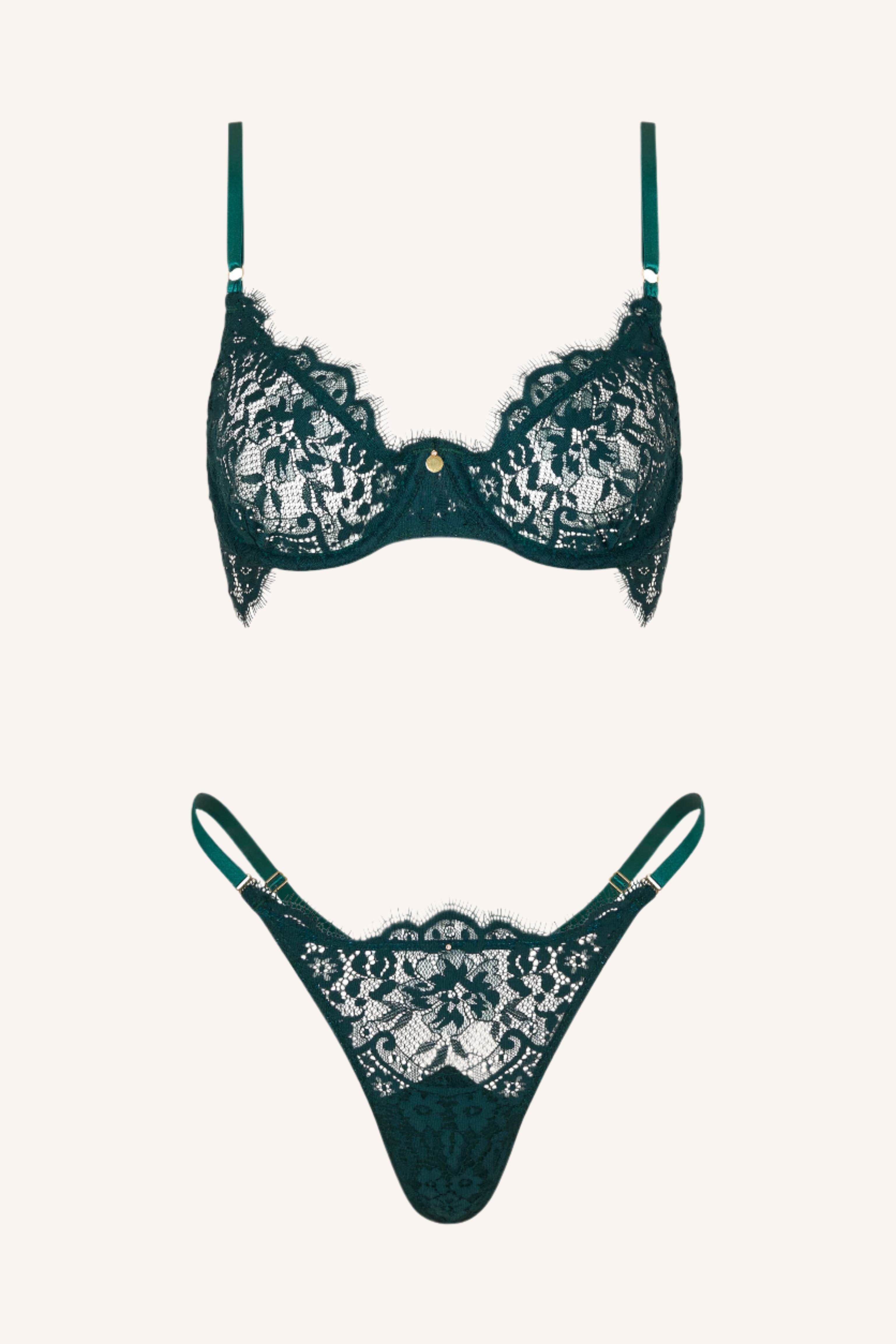 DAINTY – Emerald Lace BH